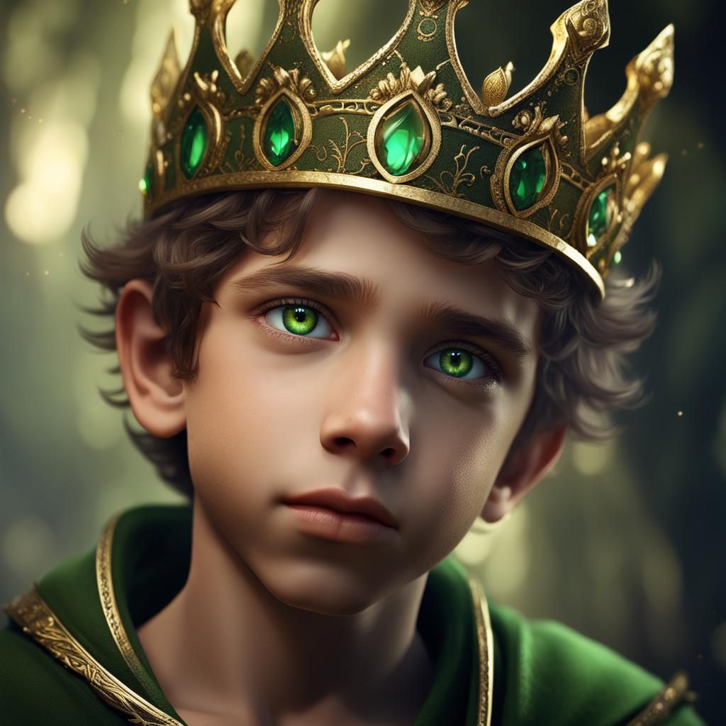 Young Innocent Man with Crown: Fantasy Concept Art