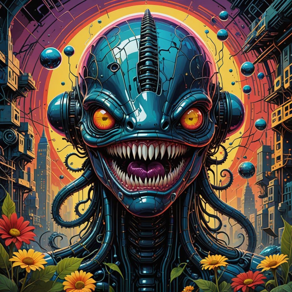 Carnivorous Flower of Sulfur, with Whale's Eye in Mouth