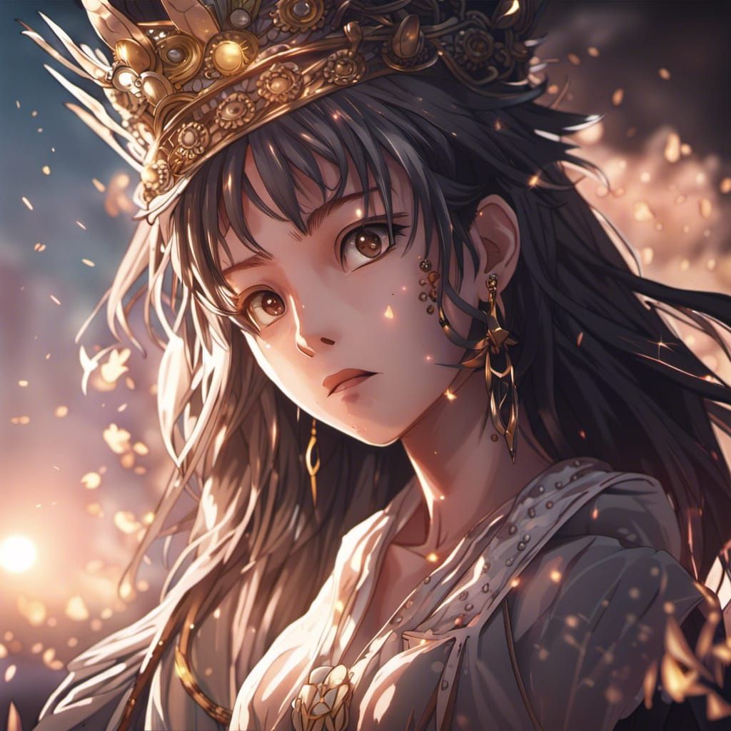 Hyperrealistic Anime Portrait of a Filipino Queen