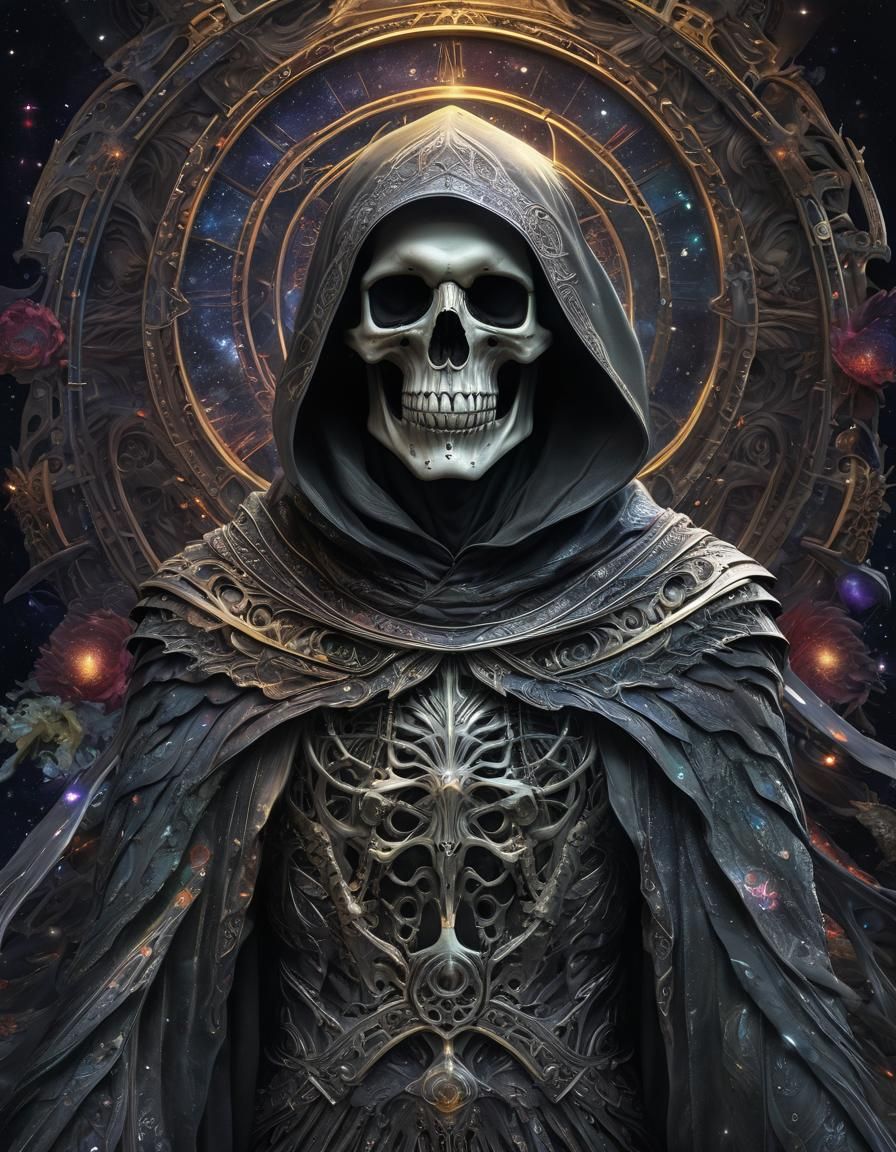Psychedelic Grim Reaper Astral Illustration