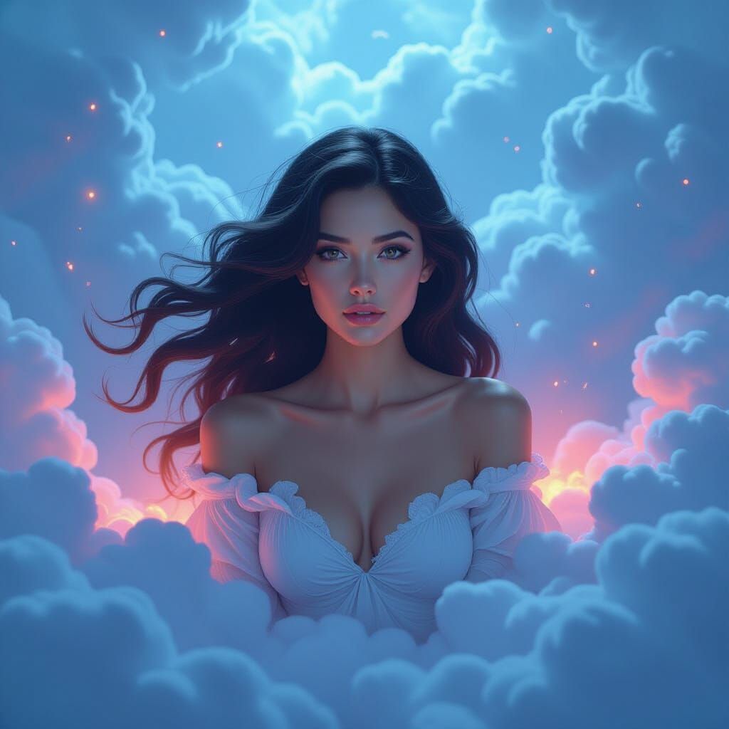 Mystical Woman in Dreamlike Fantasy Art Style