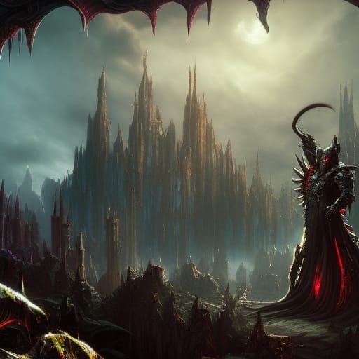 Detailed Matte Painting of a Vampire Spawn
