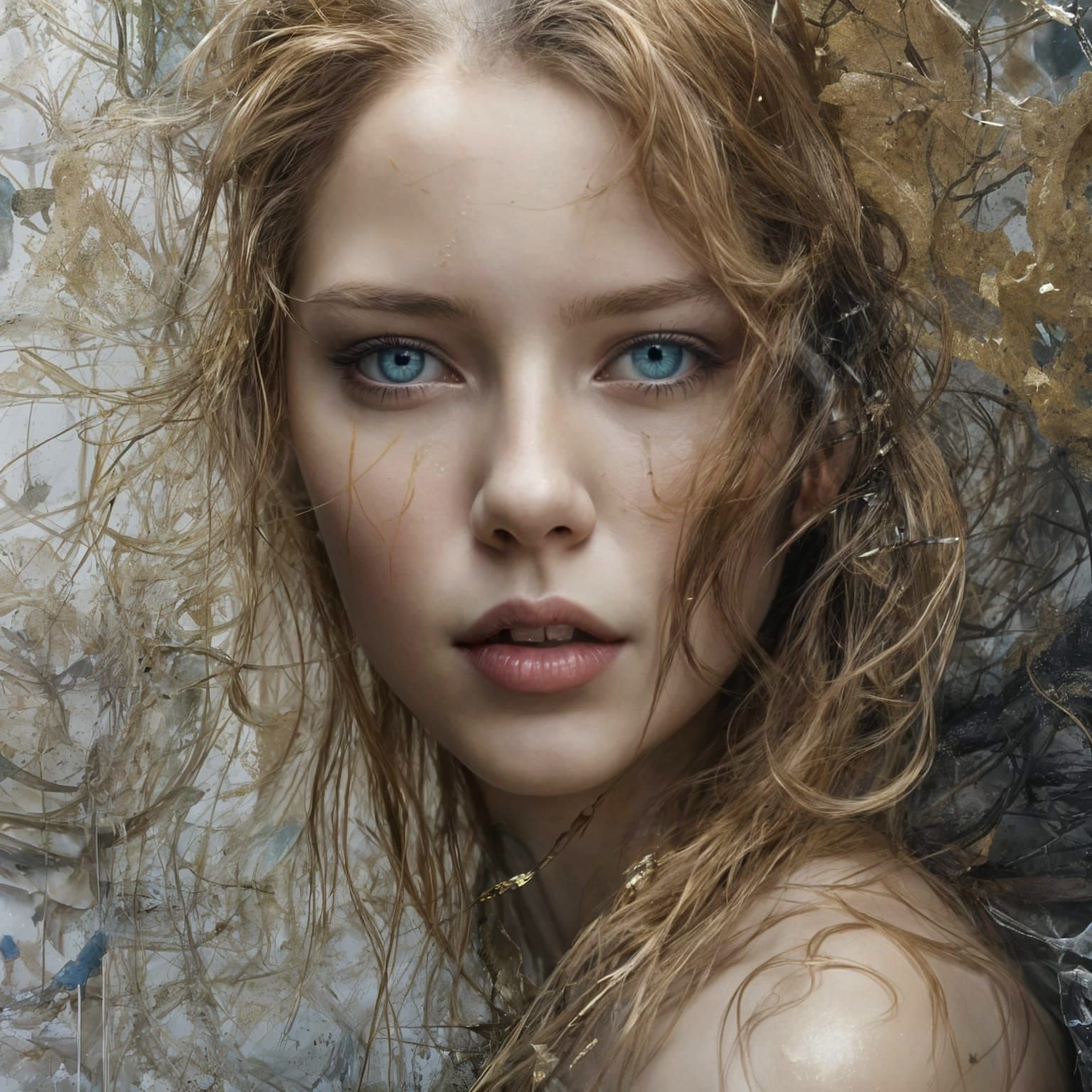 Surreal Double Exposure Portrait with Vibrant Colors