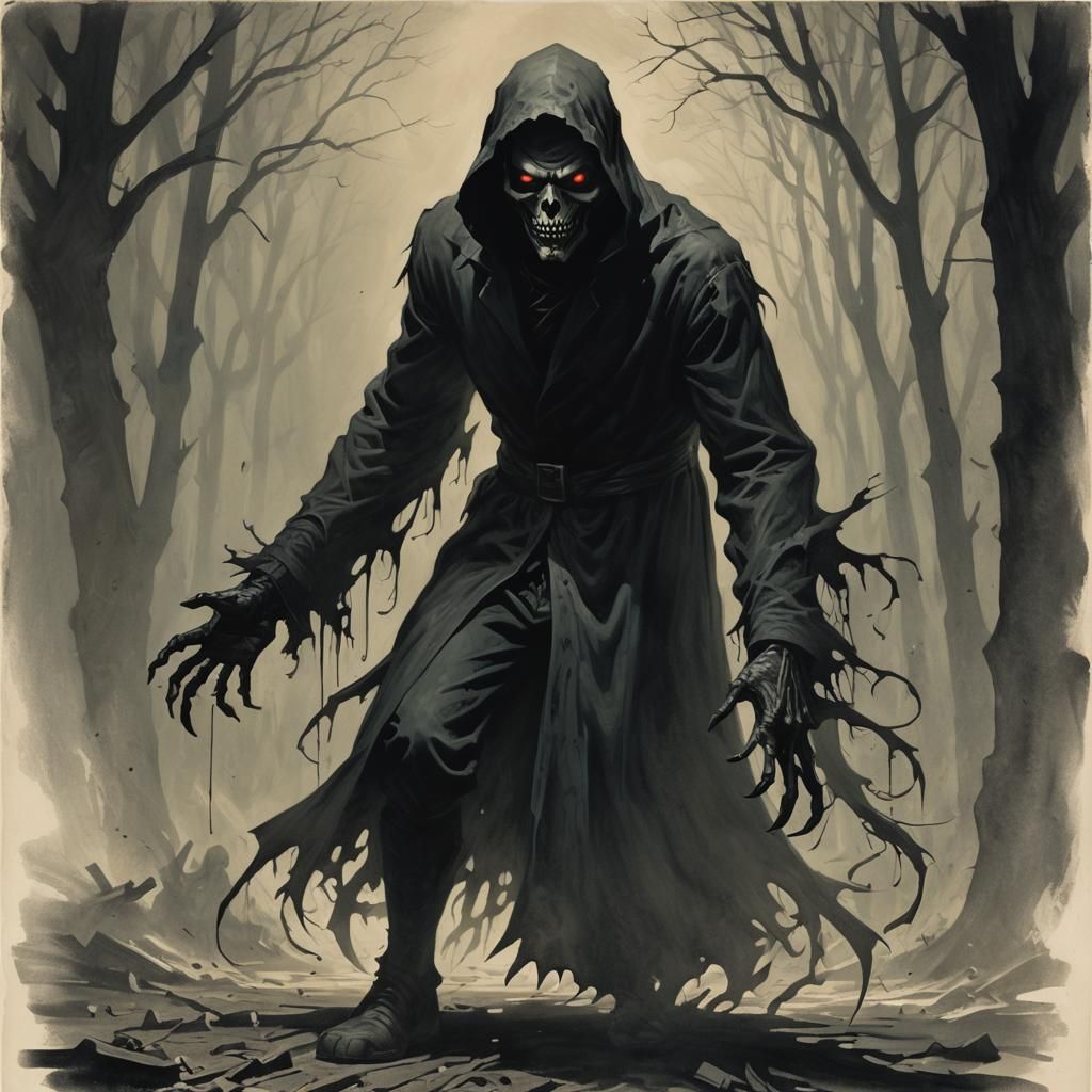 Creepy Shadow Figure in Sinister Style