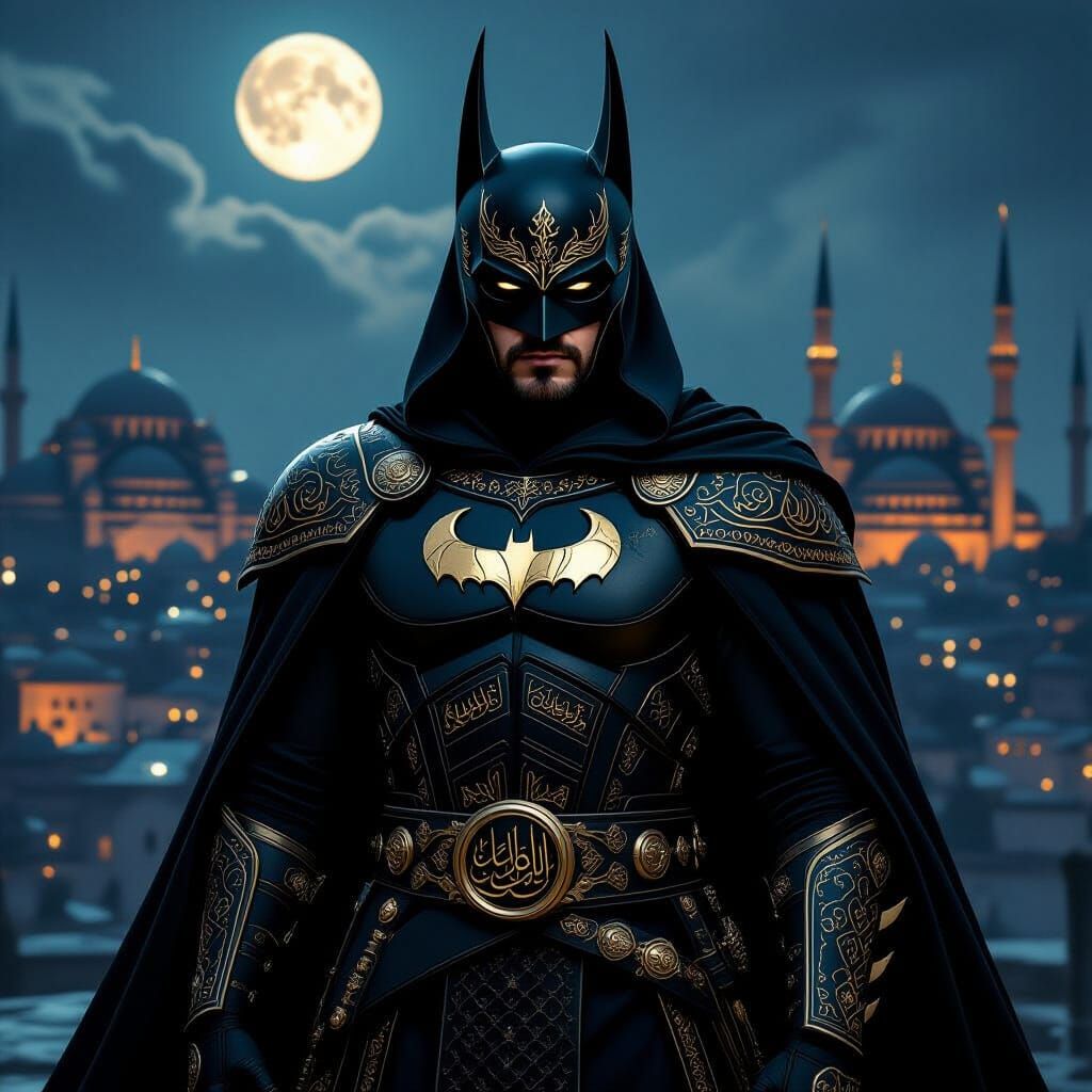 Batman as Ottoman Warrior Prince in Istanbul