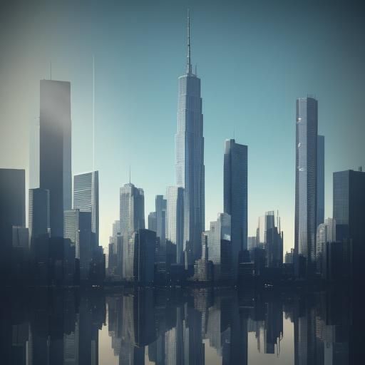 Hyperrealistic Cityscape with Towering Skyscrapers