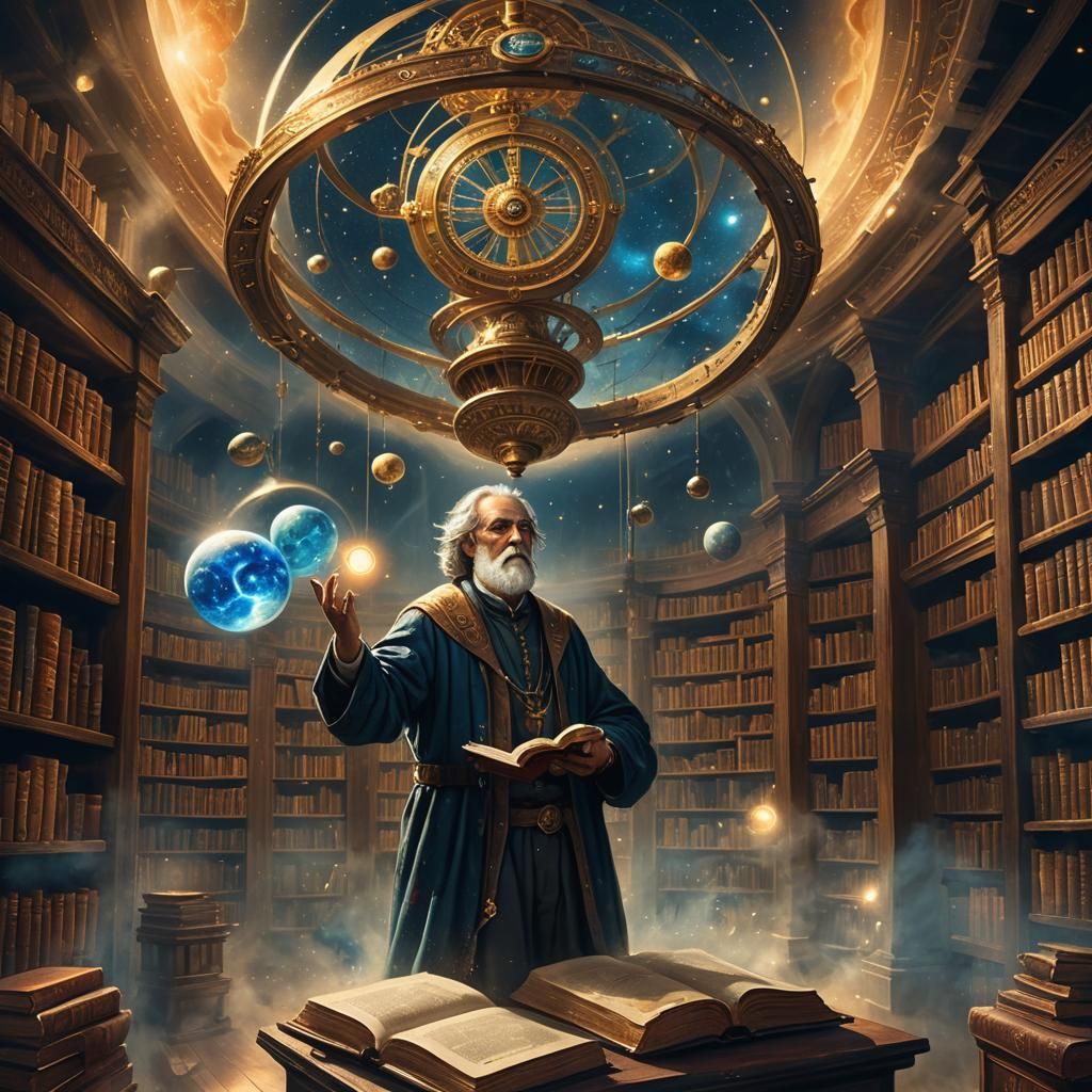 Philosopher in Mystical Library Concept Art