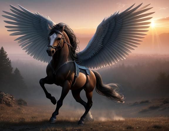 Pegasus at Sunset in Orton Effect Style