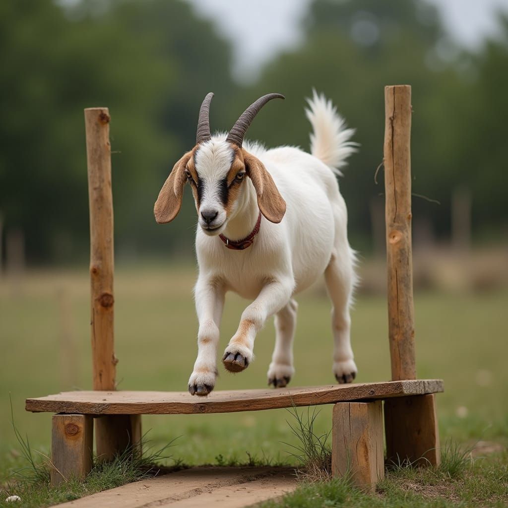 Goat Thrives on Bouncy Parkour Course