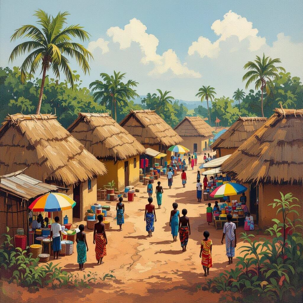 Vibrant Igbo Village Market Scene