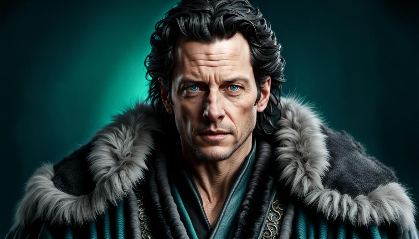 Hyperrealistic Portrait: Man in Fur-Trimmed Robes