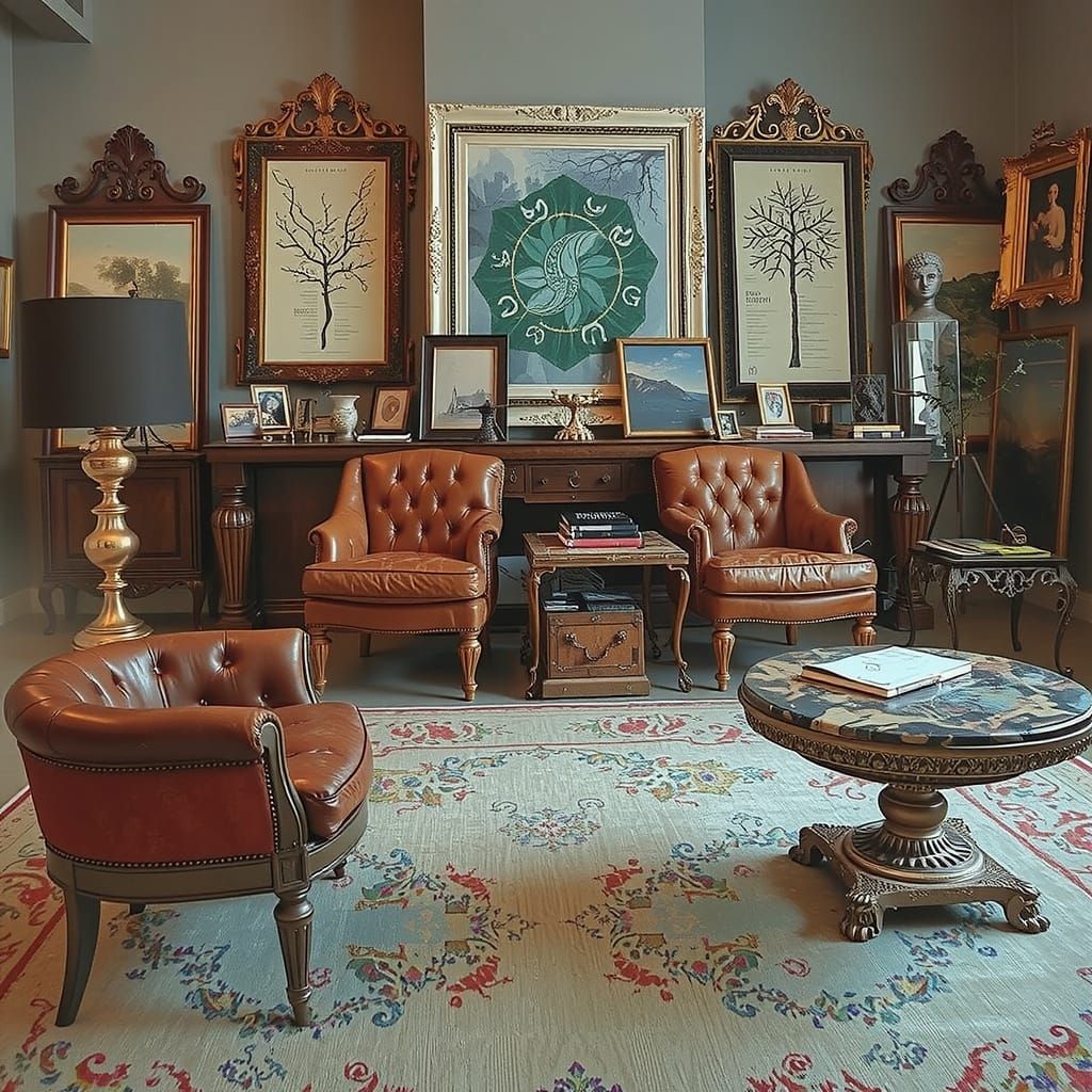 Surreal Fractal Abstract Calligraphy in Oil