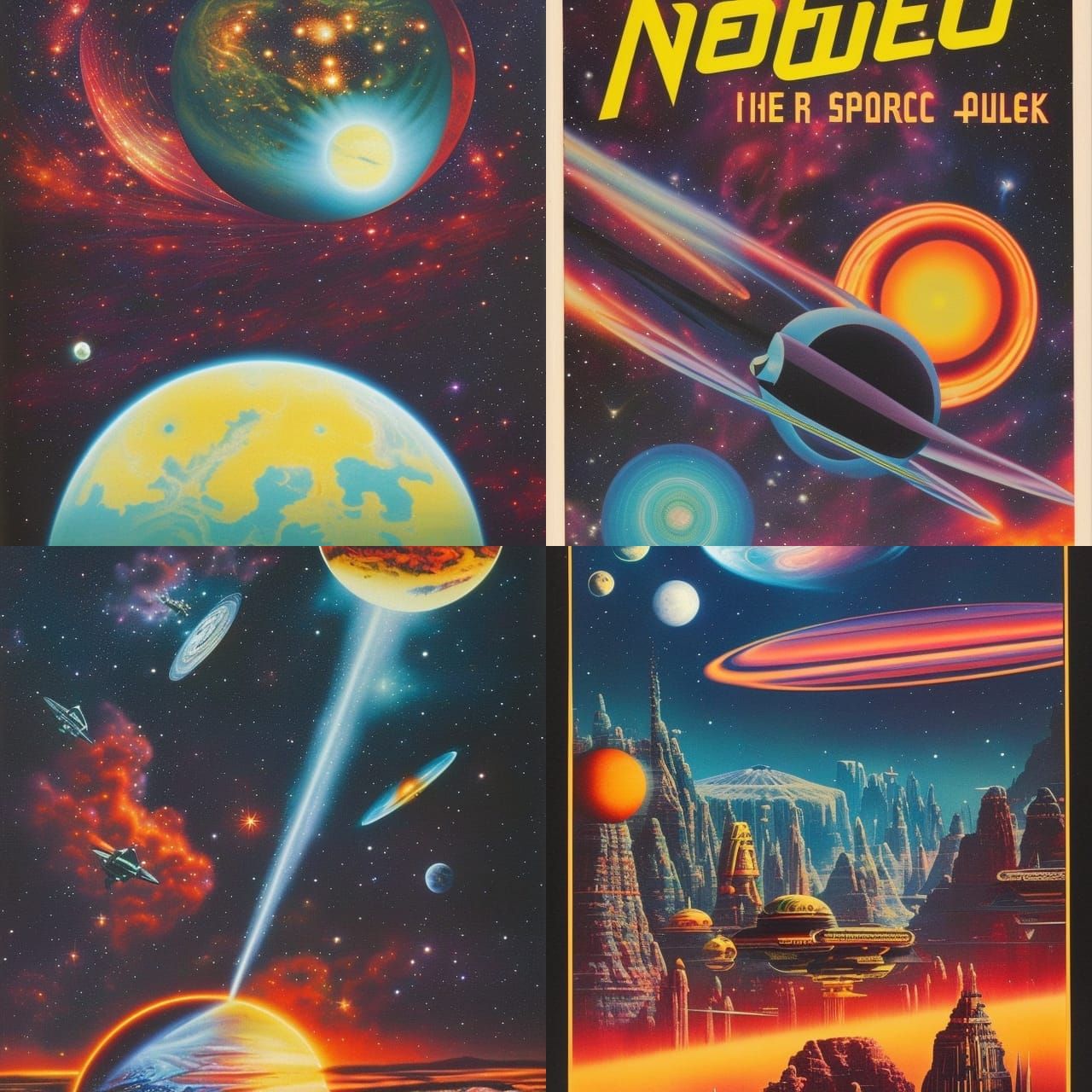 Vintage Sci-fi book cover fantasy art