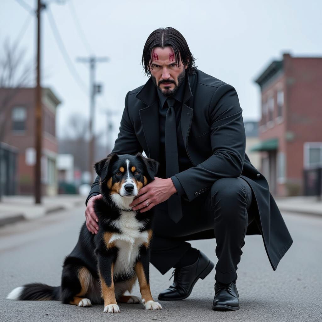 John Wick Protecting His Dog