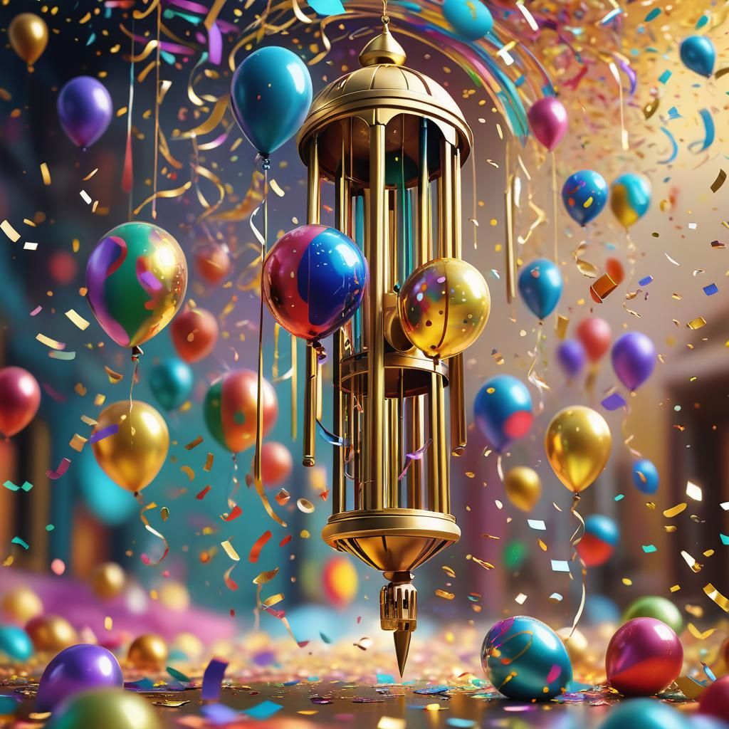 Intricately Detailed Chime in Vibrant Celebration