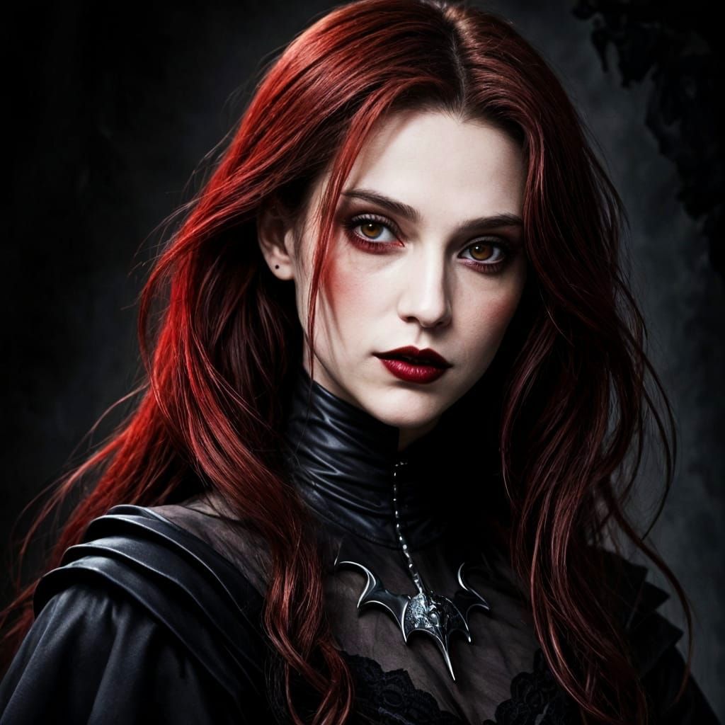 Vampire Sorceress Casting Spell in Dark Fantasy Style