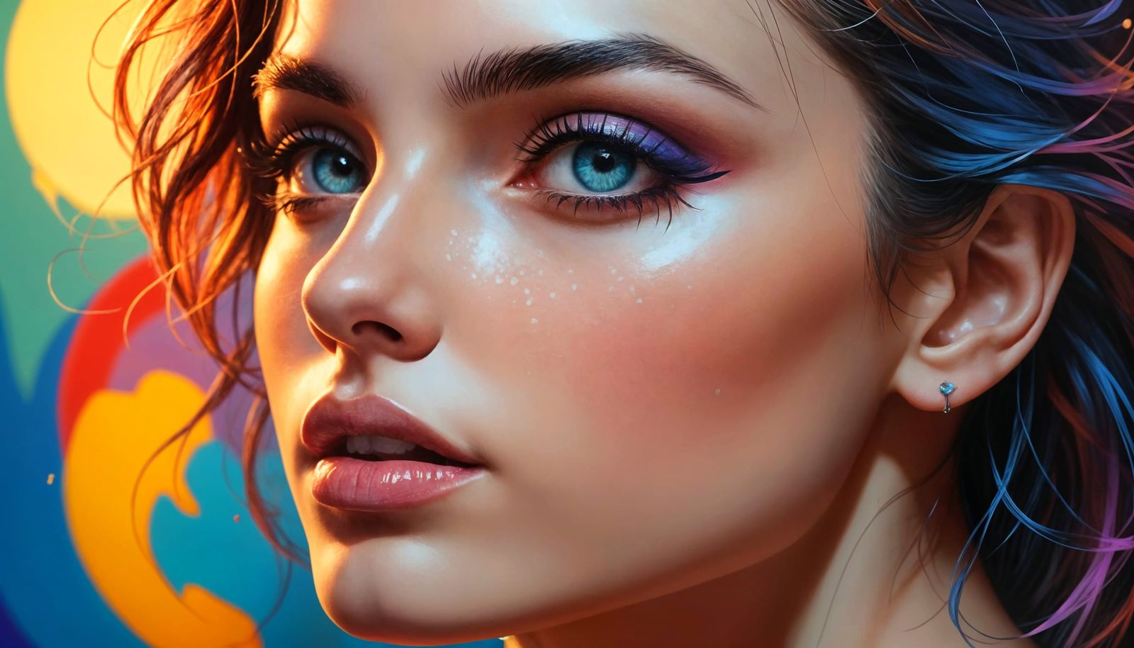 Romantic Eyes Lock in Vibrant Hyperrealism