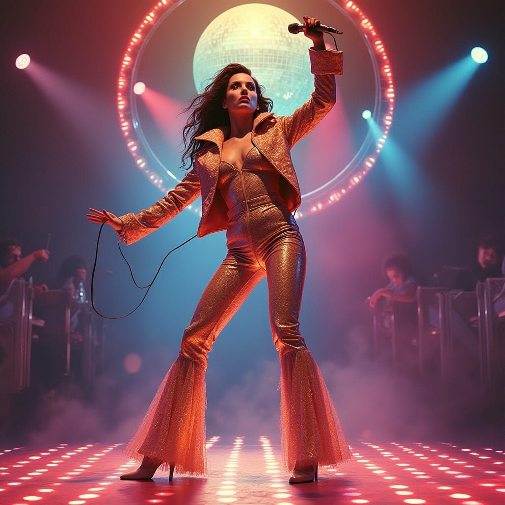 Singer Shines Bright on Futuristic Disco Stage