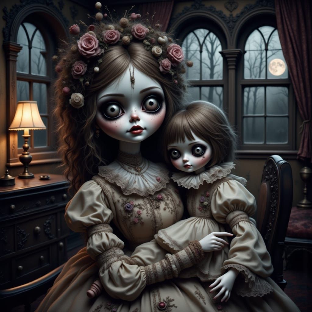 Grotesque Antique Doll Looms Over Sleeping Girl in Forgotten...