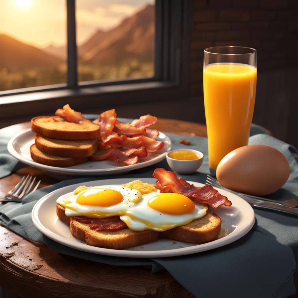 Breakfast Still Life as Detailed Matte Painting