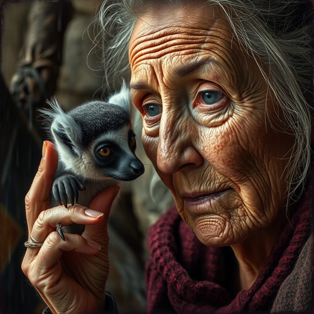 Weathered Soul and Lemur in Gritty Oils