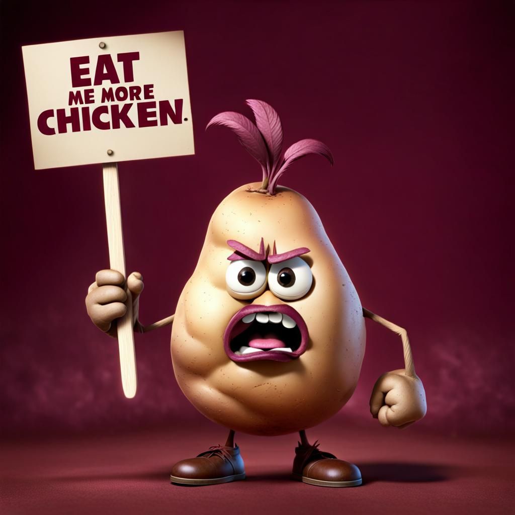 Angry Potato Promotes Chicken in Pixar Style