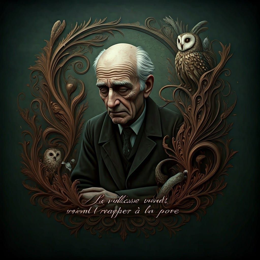 Melancholic Scene: Old Age Knocks on the Door