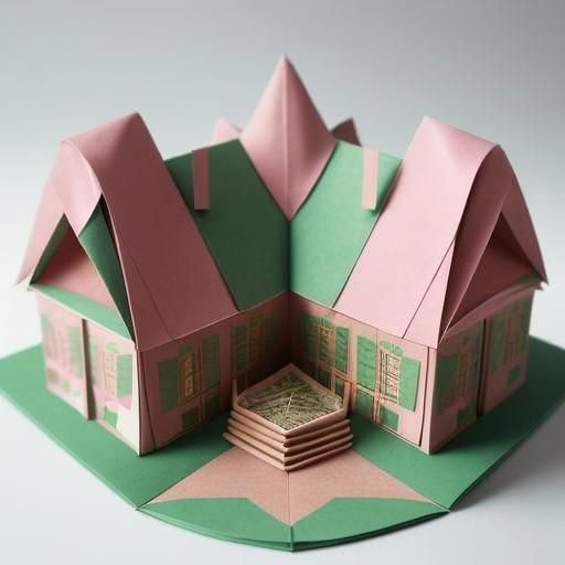 Origami Gingerbread House Papercraft in 8K