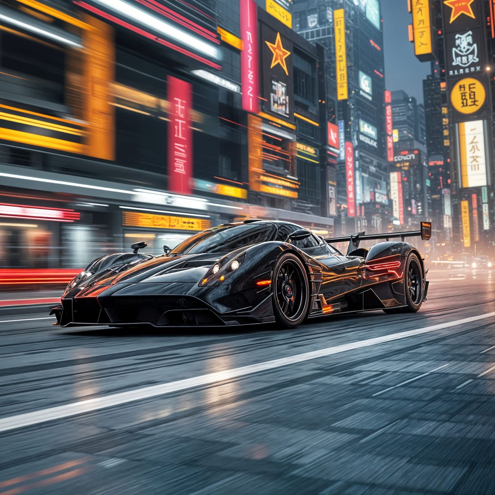 Pagani Zonda R in Anime-Inspired Futuristic Setting