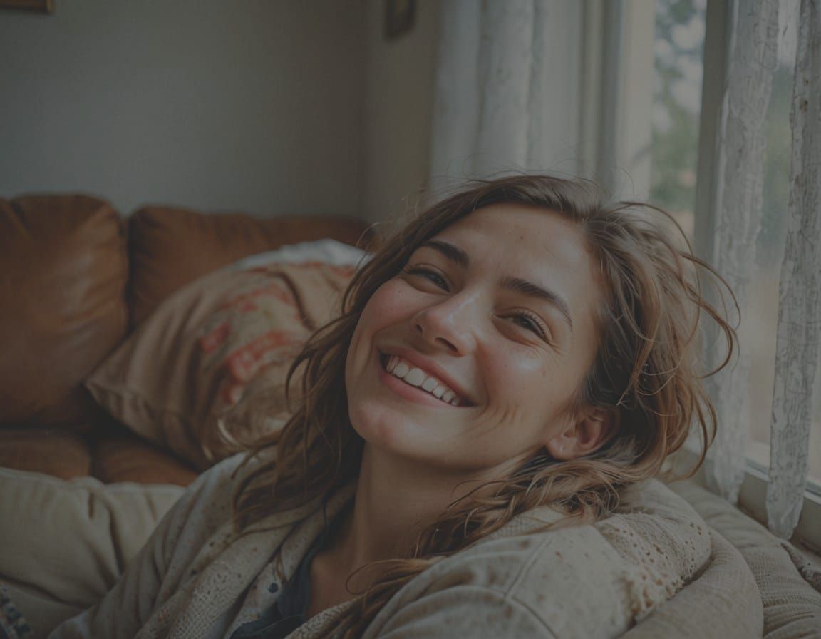 Happy Woman with Natural Beauty