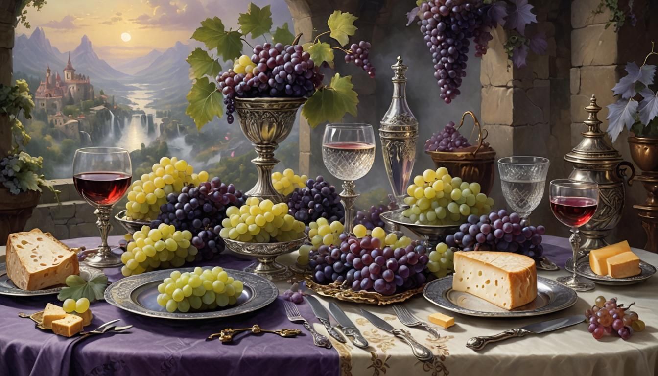 Still Life with Scroll in Ethereal Fantasy Style