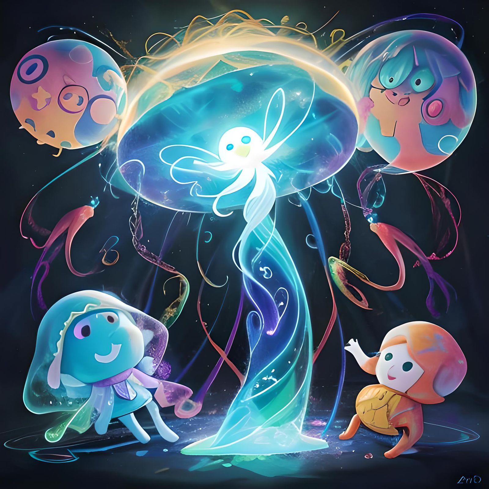 Holographic Cosmic Alien Squid by Pablo Amaringo