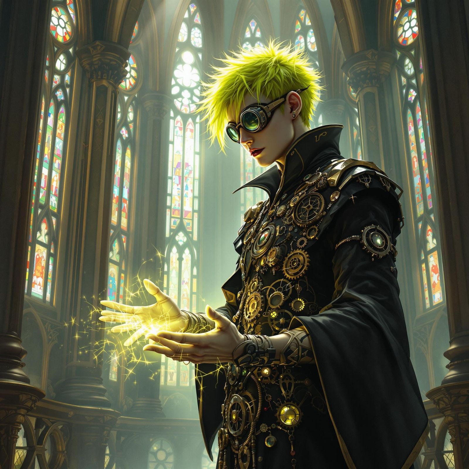 Gothic Artificer in Cathedral, Art Nouveau Style