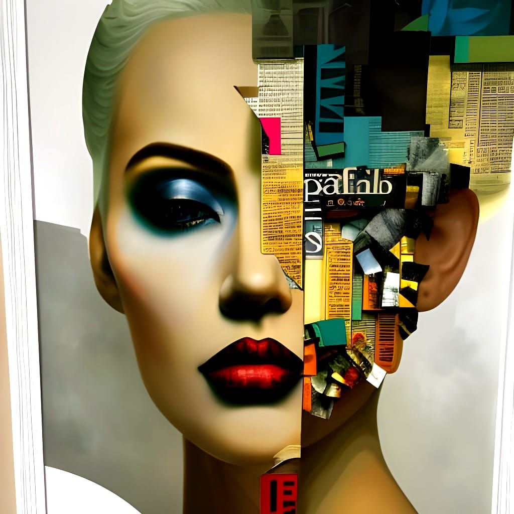 Pop Art Collage Portrait of a Woman