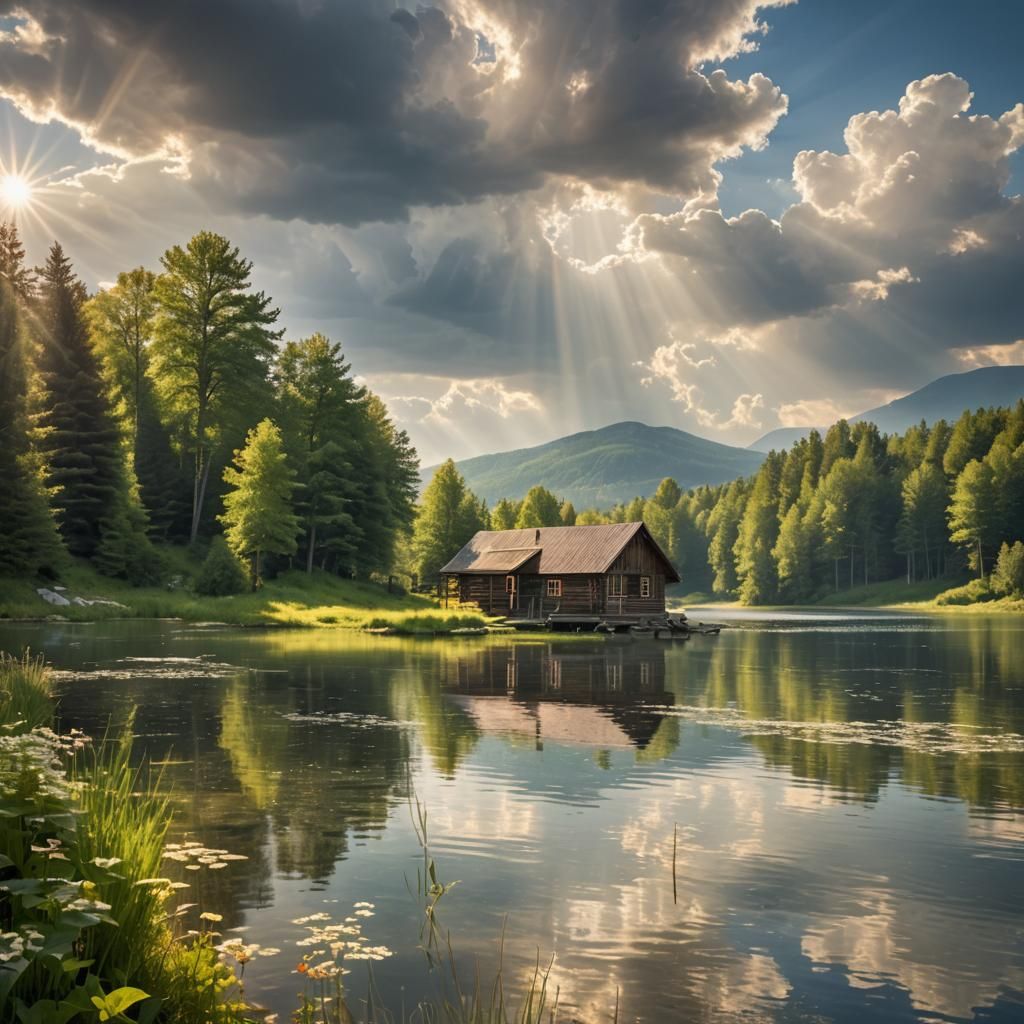Idyllic Country Cabin on Lake's Edge