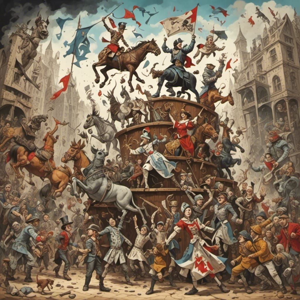 A Circus Scene with Custom Lettering