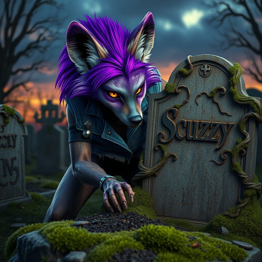 Mystical She-Hyena Digs Own Grave in Gothic Graveyard at Dus...