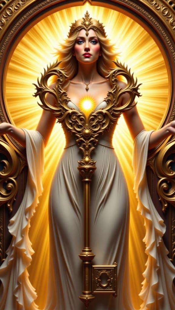 Aurora Holds Key To Morning Sunrise Through Ornate Keyhole