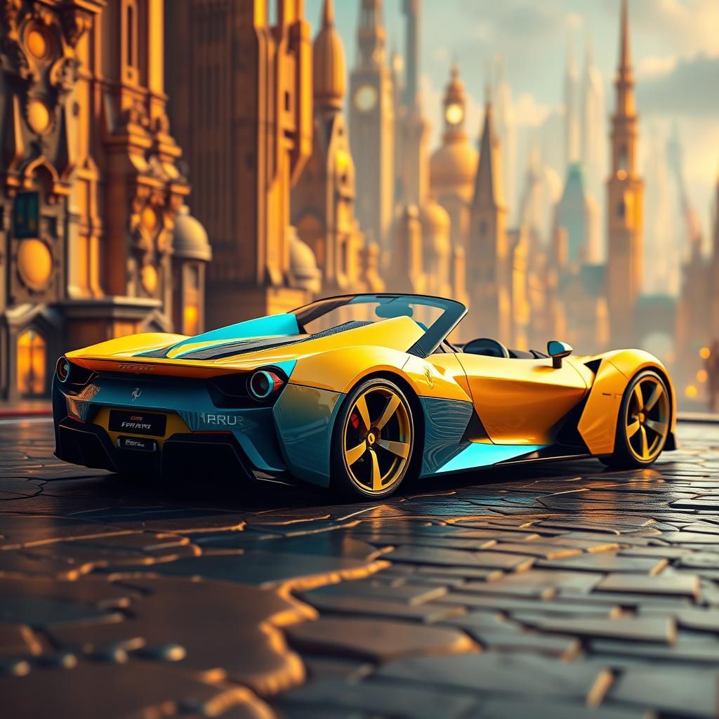 Futuristic Ferrari Gran Turismo in Detailed Matte Painting