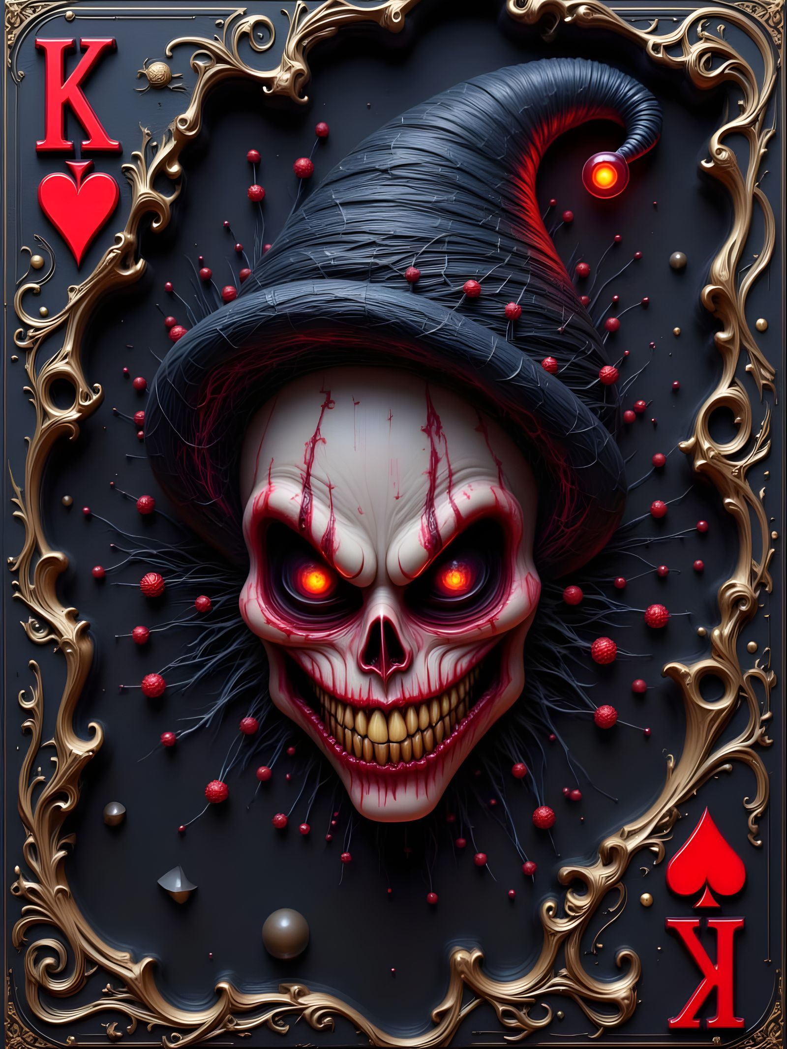 Cyberpunk Inspired Poker Card with Twisted Jester