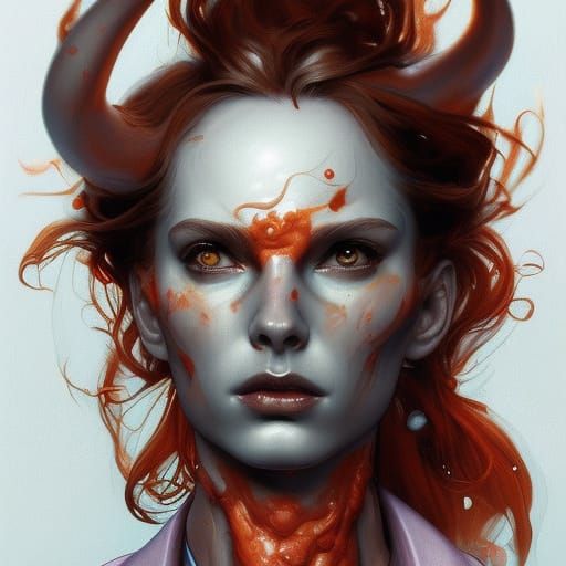 Hyperdetailed Pizza Devil Portrait in 8k Resolution