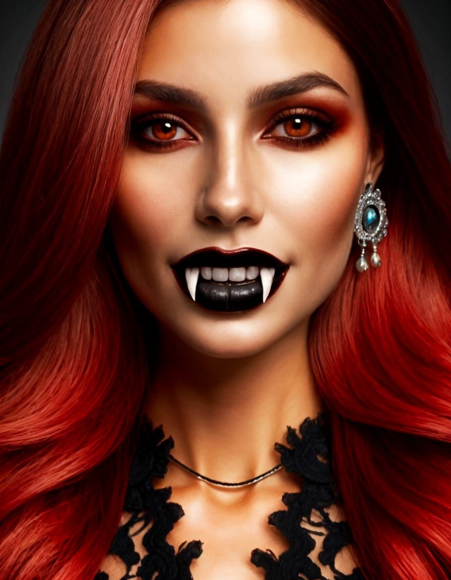 Gothic Vampire President in Hyperrealistic Portrait