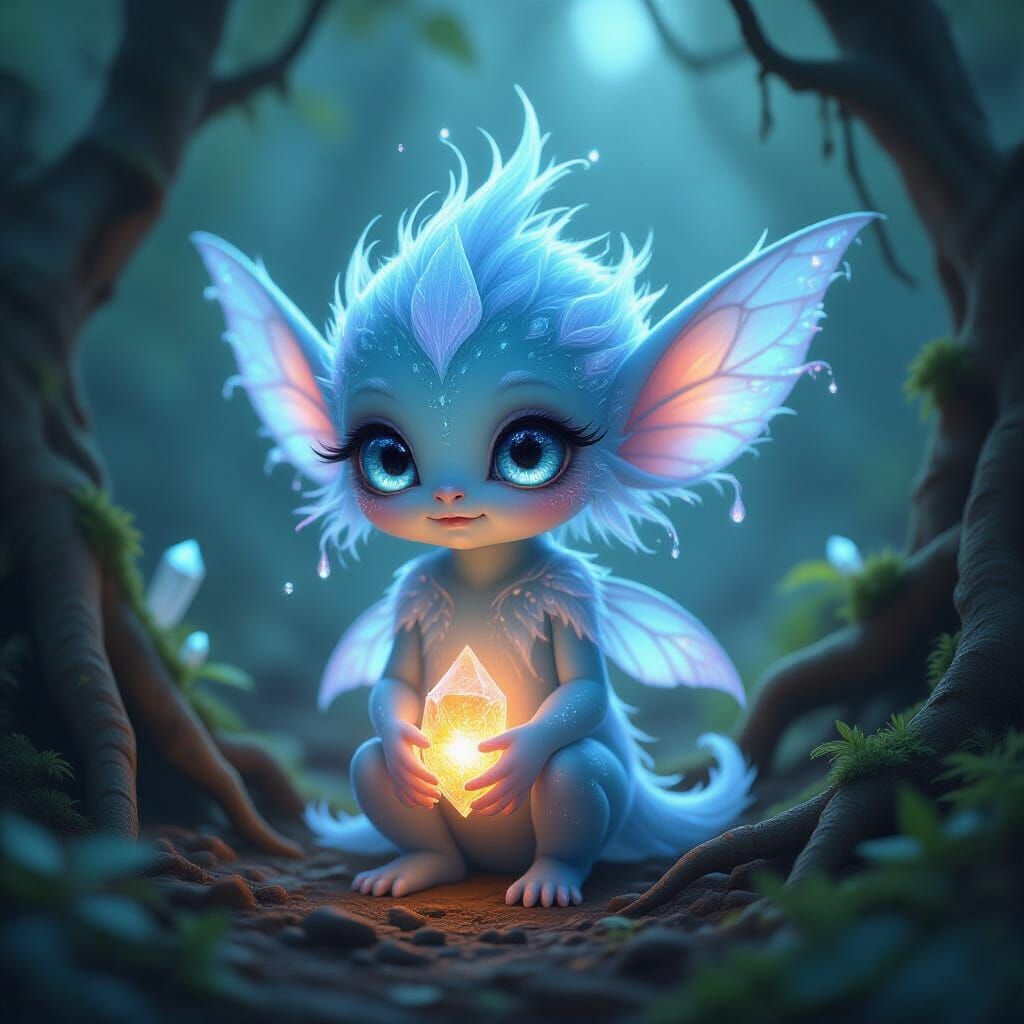 Малко мистично същество, високо около 15–20 см

Прозрачна ко...