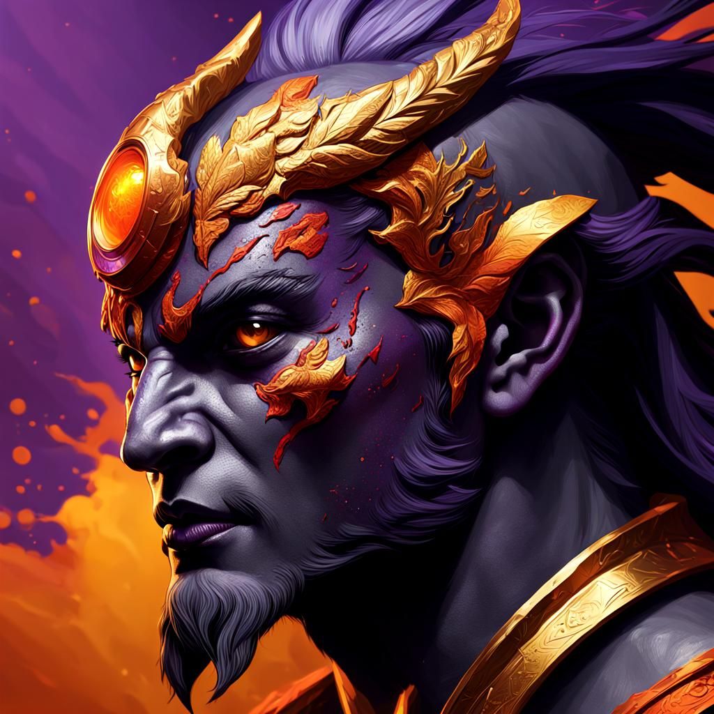 Hyperrealistic Asuramon Concept Art in Dark Palette