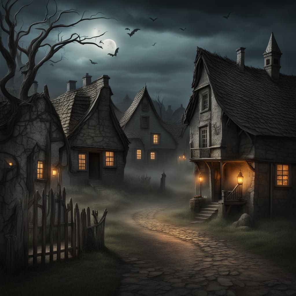 Eerie Haunted Village in the Countryside