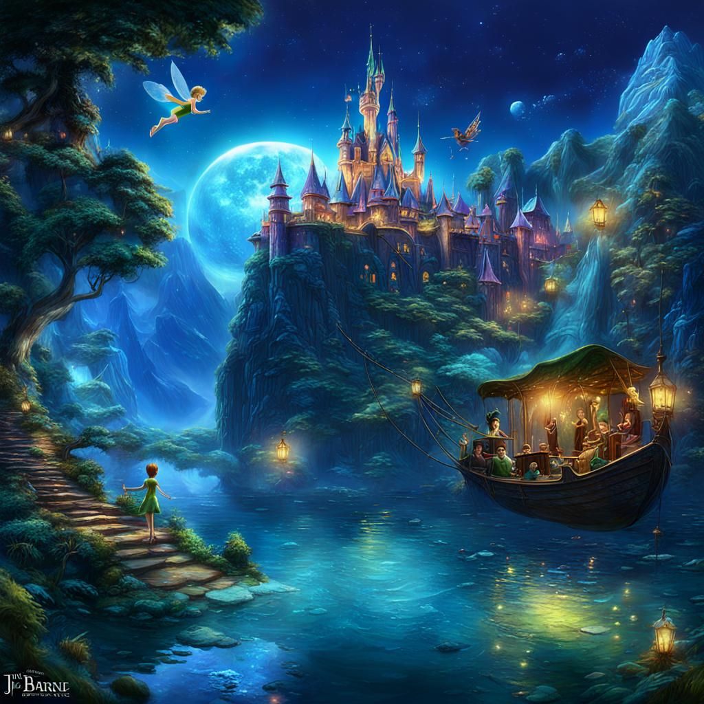 Fantastical Tinkerbell Matte Painting in Deep Color