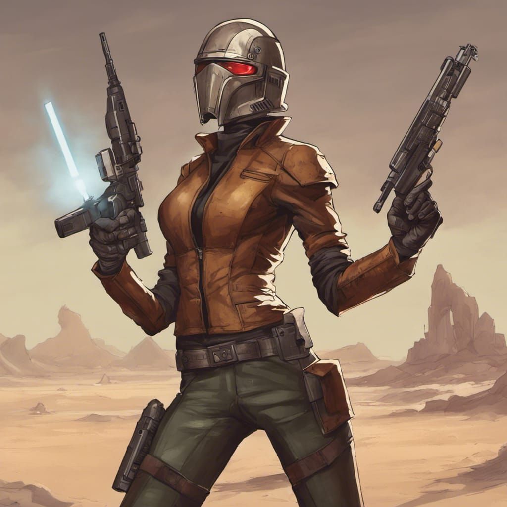 Femme Fatale Bounty Hunter in Star Wars Universe