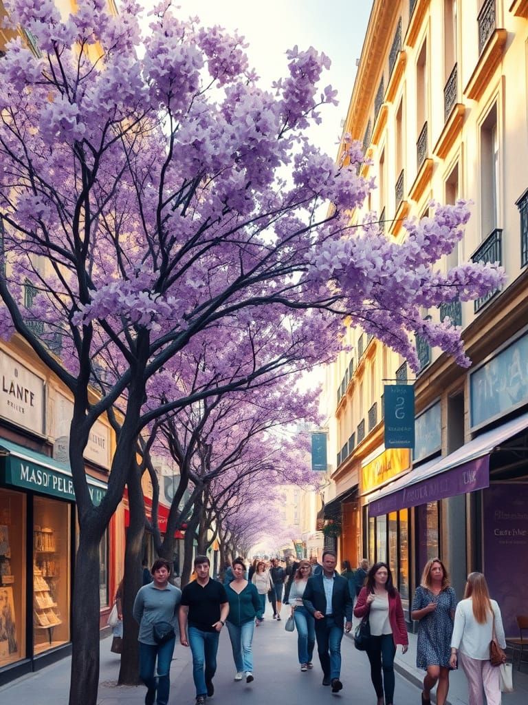 Parisian Street Scene in Impressionistic Watercolor