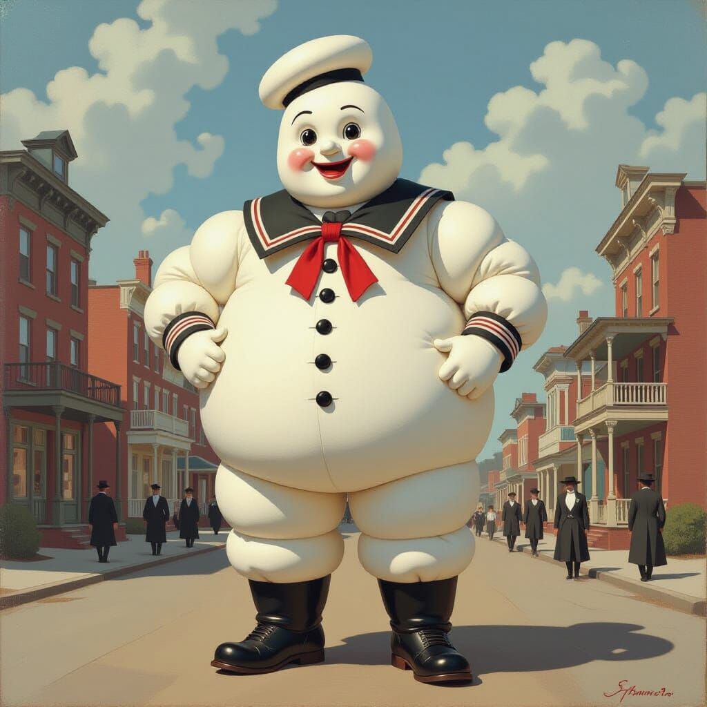 Stay-Puft Marshmallow Man in 1800s Style