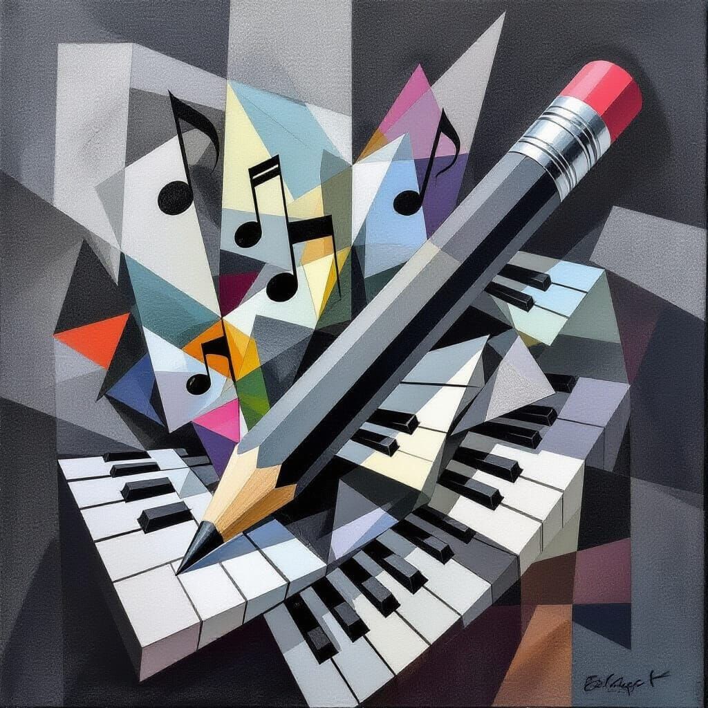 Pencil Transforms into Music in Cubist Style